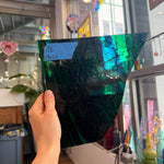 Mixed Green Blue Mouth Blown Lamberts Sheet Glass Colorado Glassworks