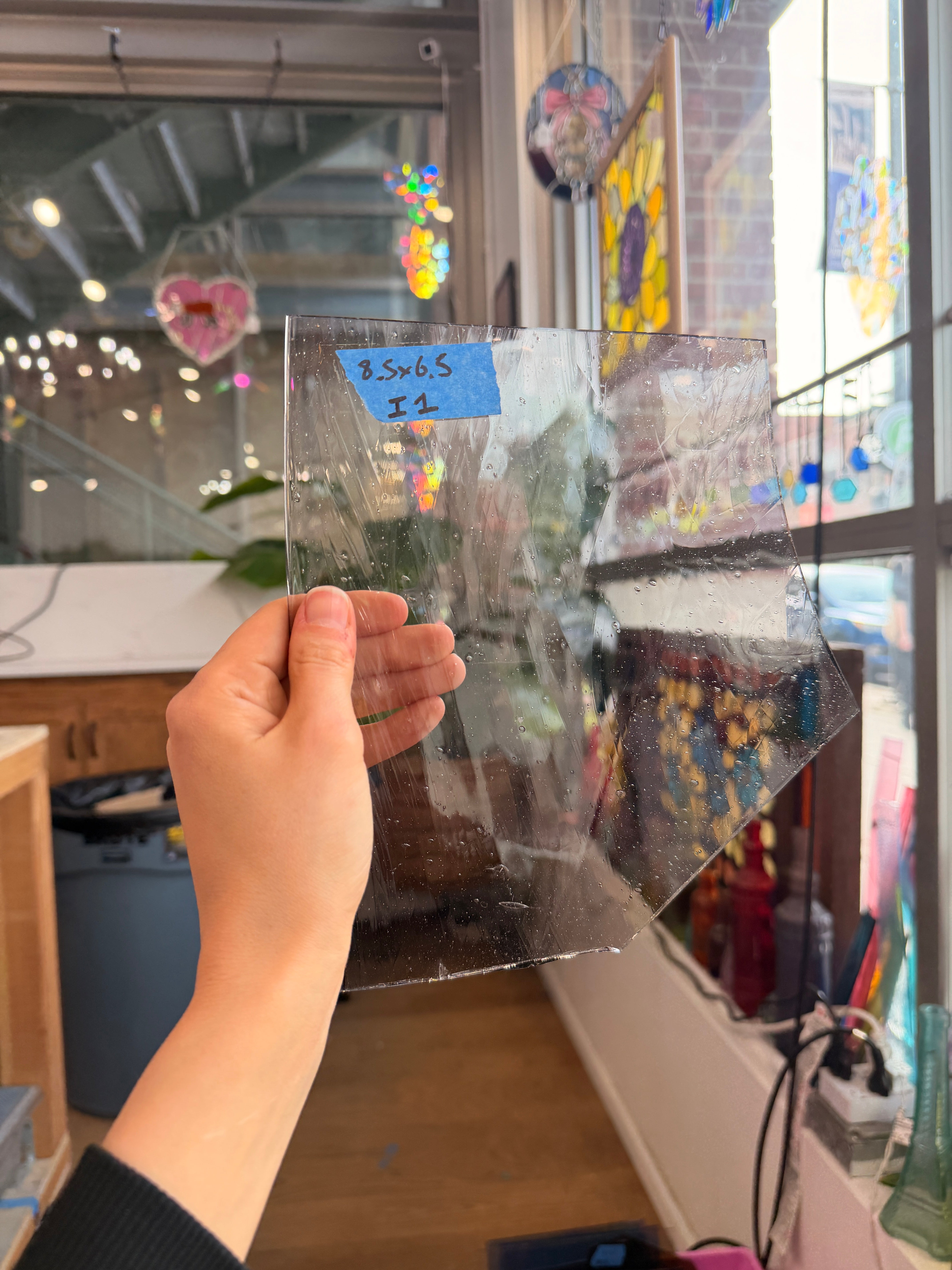 Light Taupe Mouthblown Lamberts Sheet Glass Colorado Glassworks