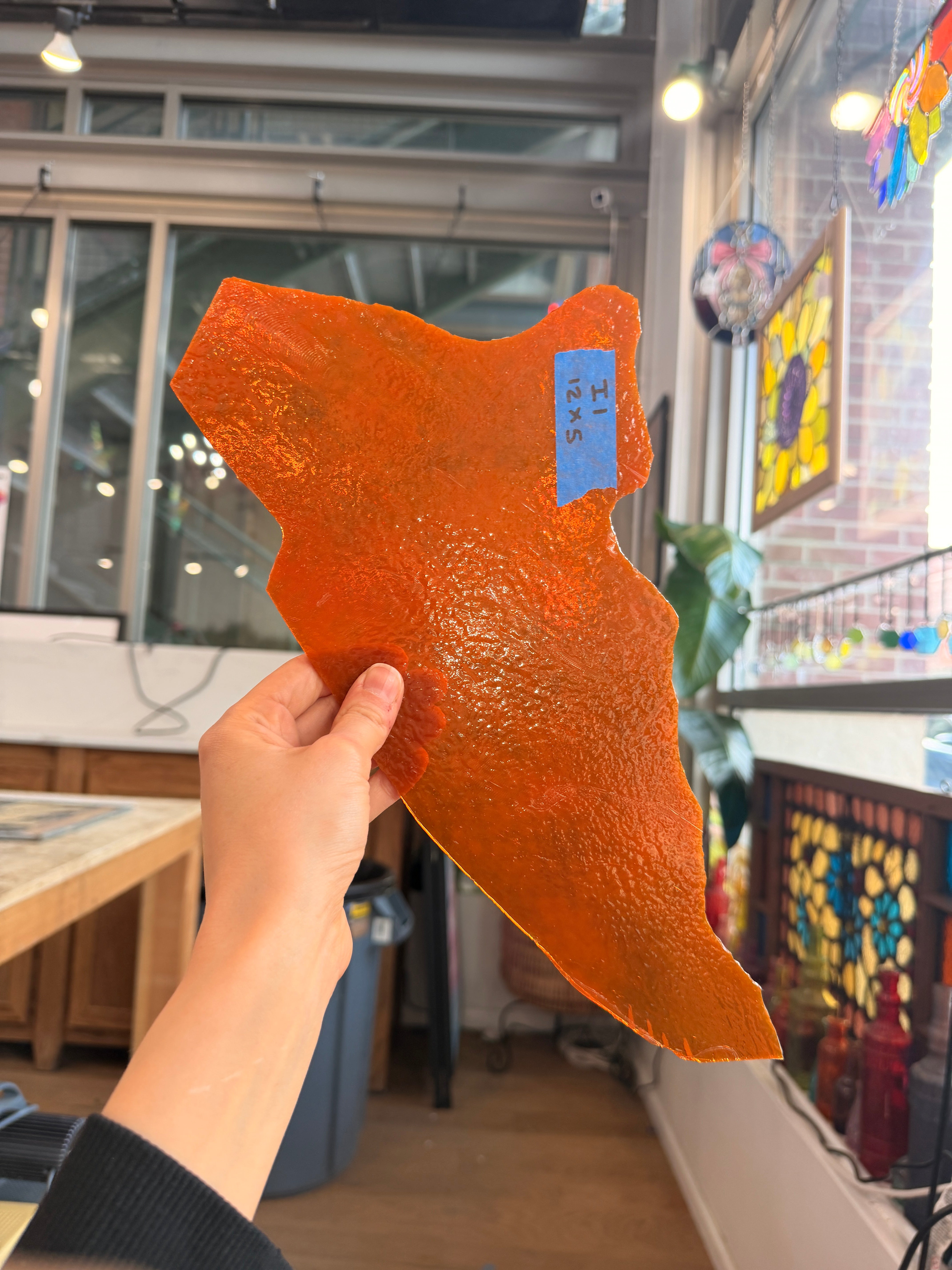 Orange Vintage Textured Sheet Glass Colorado Glassworks