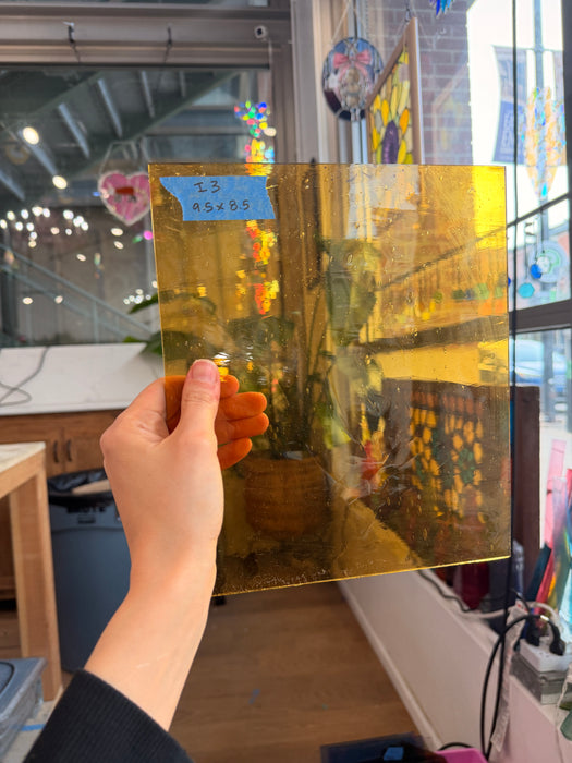 Yellow Mouth Blown Sheet Glass Colorado Glassworks