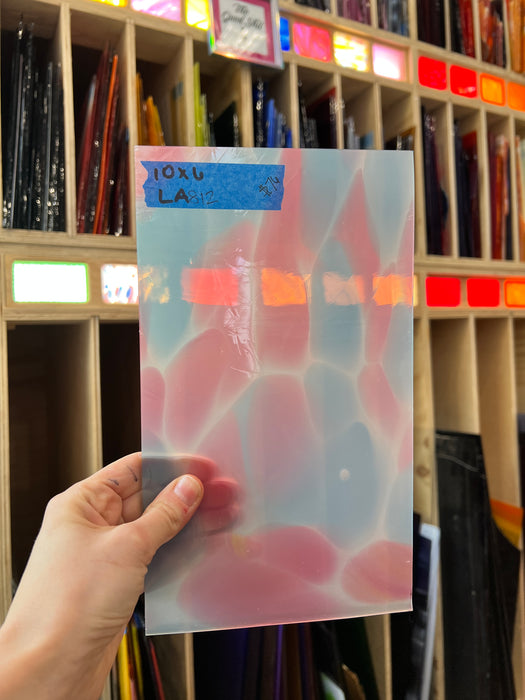 Pink Blue Cotton Candy Lamberts Mouthblown Glass Sheet Glass Colorado Glassworks LA812 (10x6in)