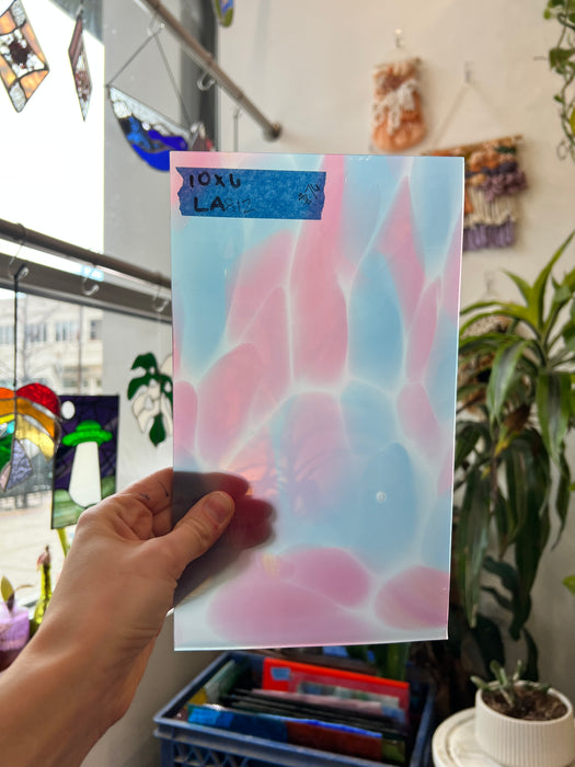 Pink Blue Cotton Candy Lamberts Mouthblown Glass Sheet Glass Colorado Glassworks