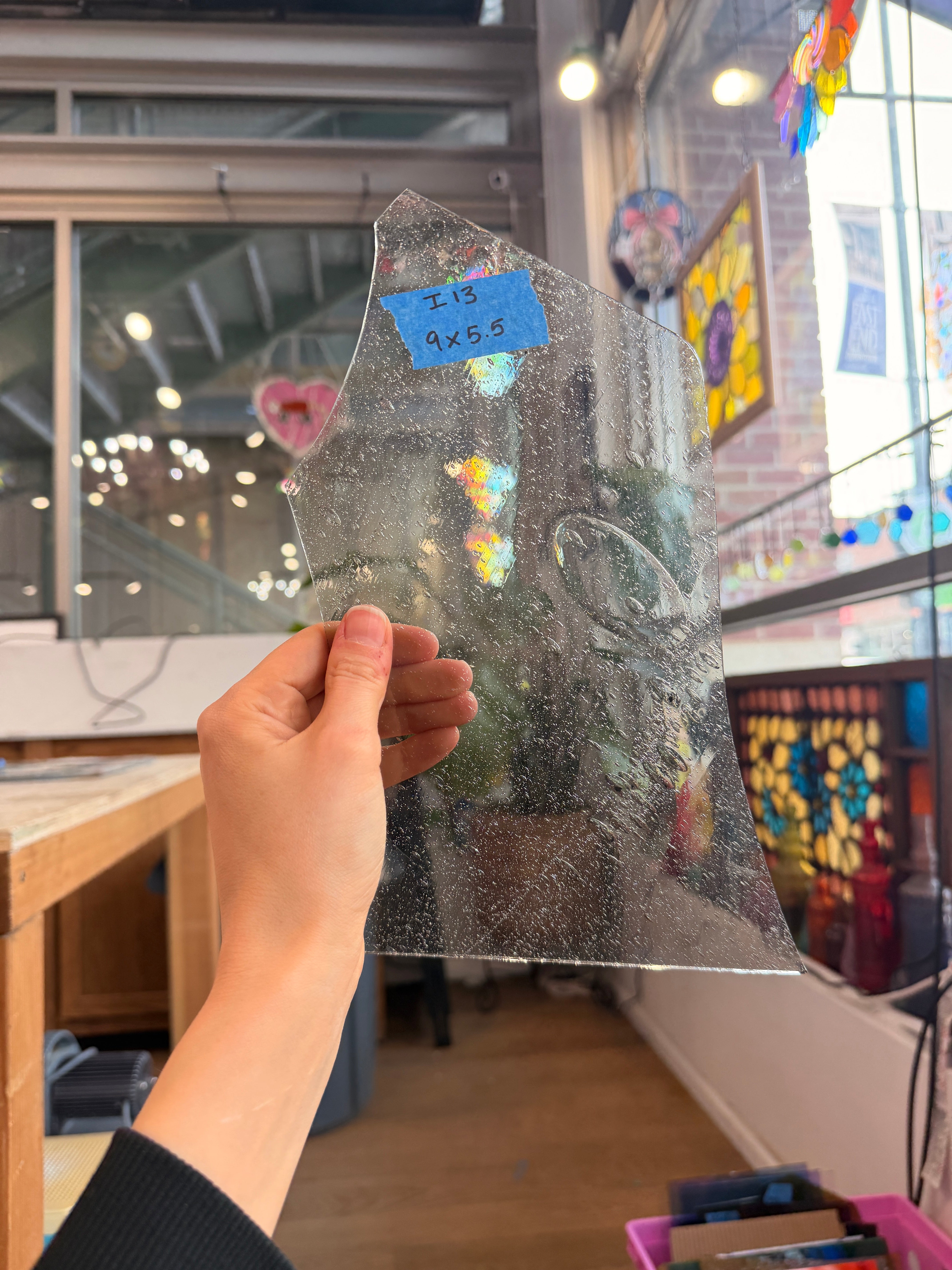 Clear Seedy Mouth Blown Sheet Glass Colorado Glass Works