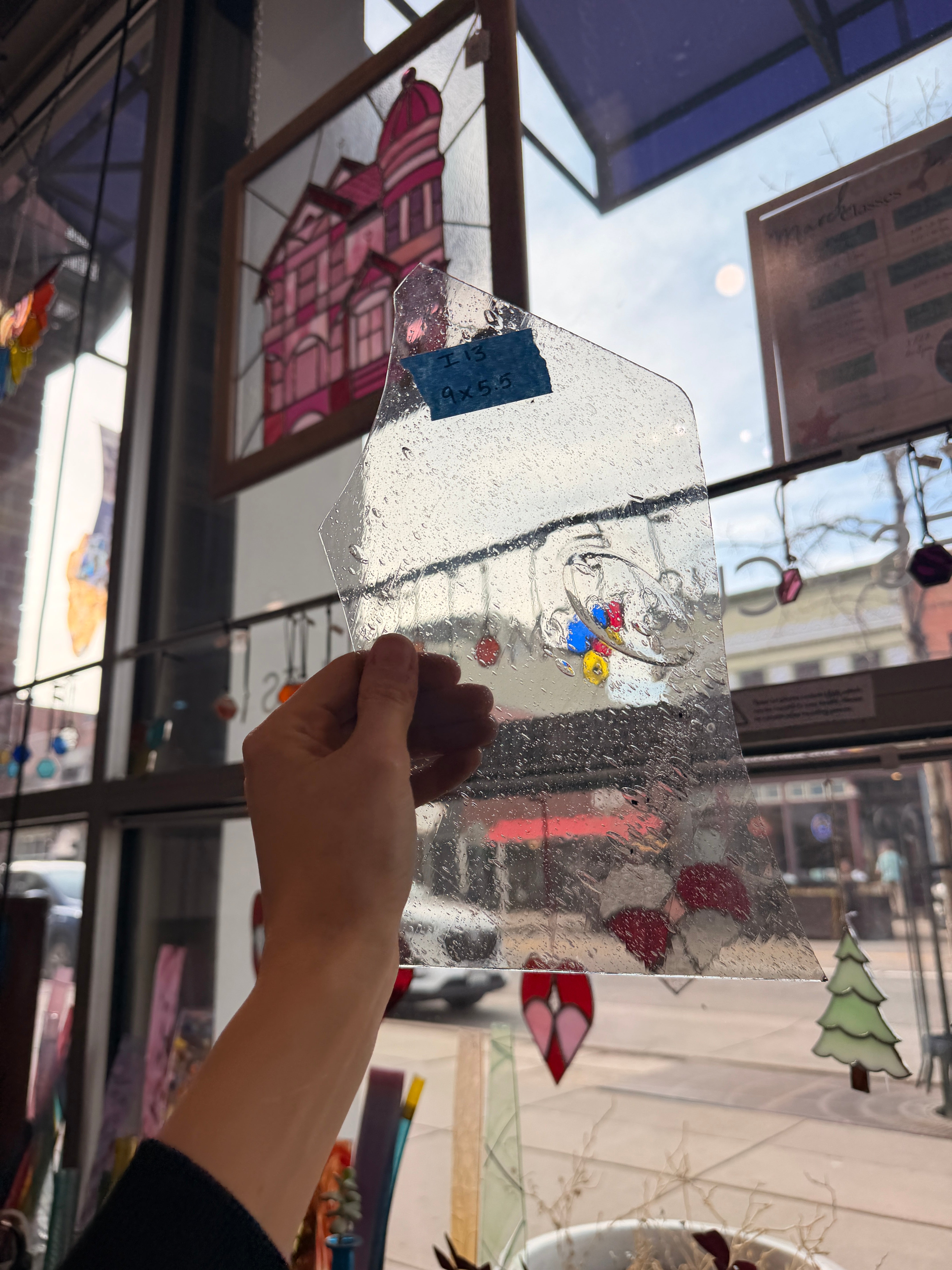 Clear Seedy Mouth Blown Sheet Glass Colorado Glass Works