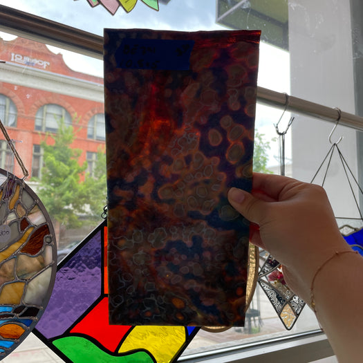 Silver & Purple Mottled Bullseye Sheet Glass Colorado Glassworks