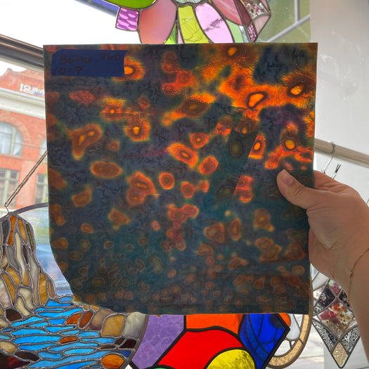Silver & Purple Mottled Bullseye Sheet Glass Colorado Glassworks