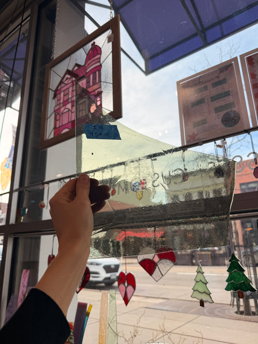 Light Sage Green Transparent Mouthblown Sheet Glass Colorado Glassworks