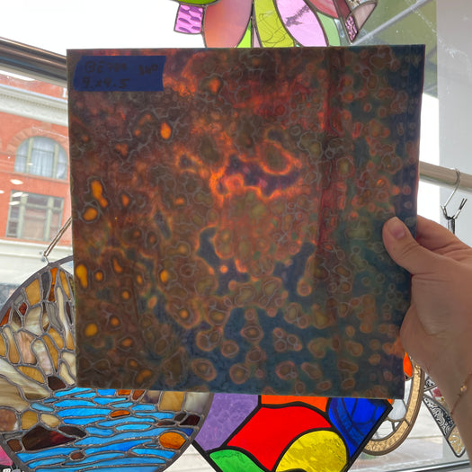 Silver & Purple Mottled Bullseye Sheet Glass Colorado Glassworks