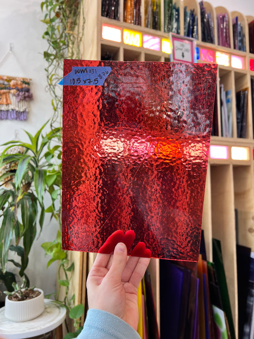 Cranberry Pink Transparent English Muffle Wissmach Sheet Glass Wissmach WM1131 (10.5x7.5in)