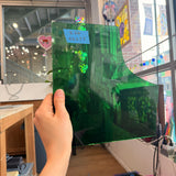 Dark Green on Clear Mouthblown Flash Glass Sheet Glass Colorado Glassworks