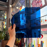 Steel Blue Mouth Blown Antique Glass Sheet Glass Colorado Glassworks