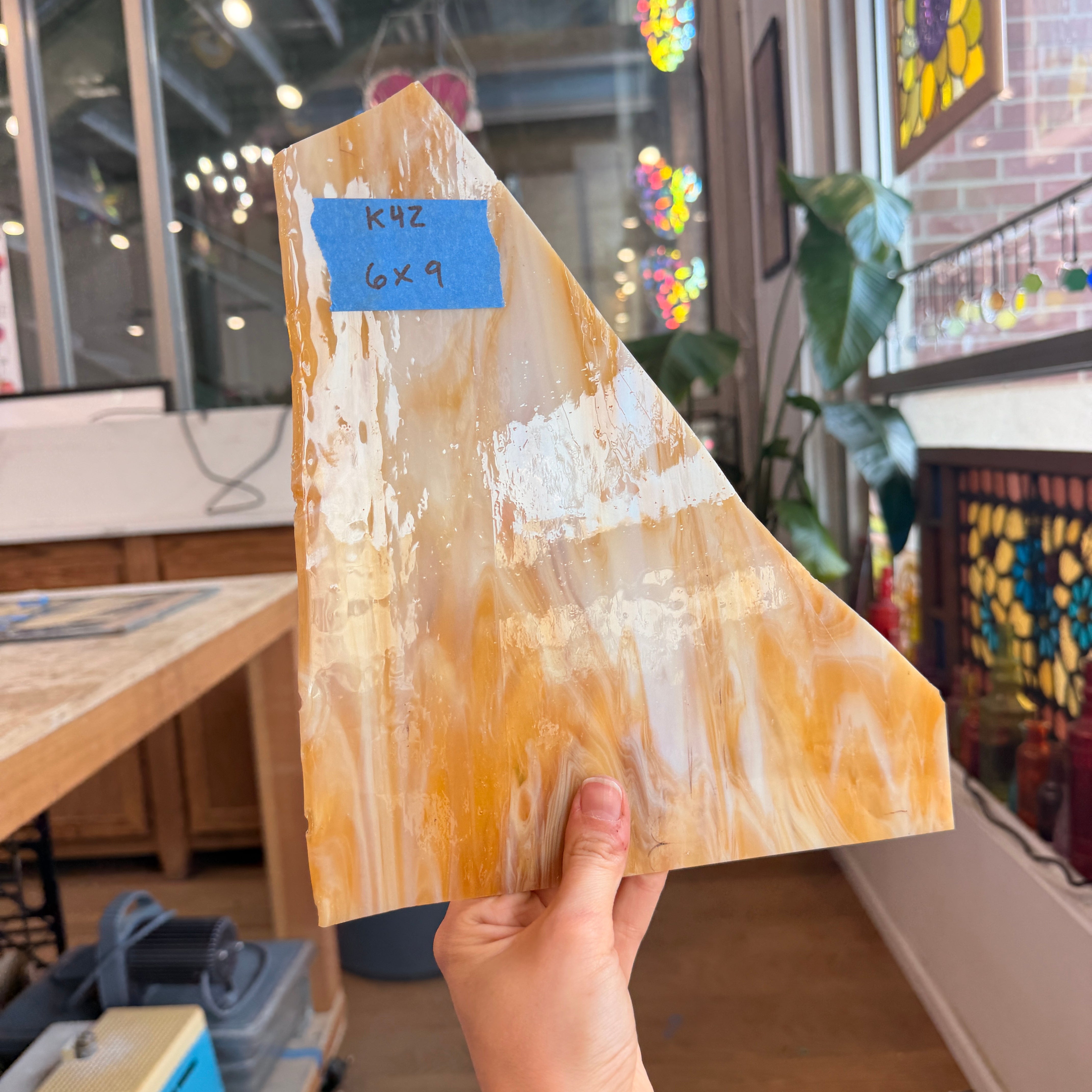 Amber White Wispy Armstrong Sheet Glass Armstrong
