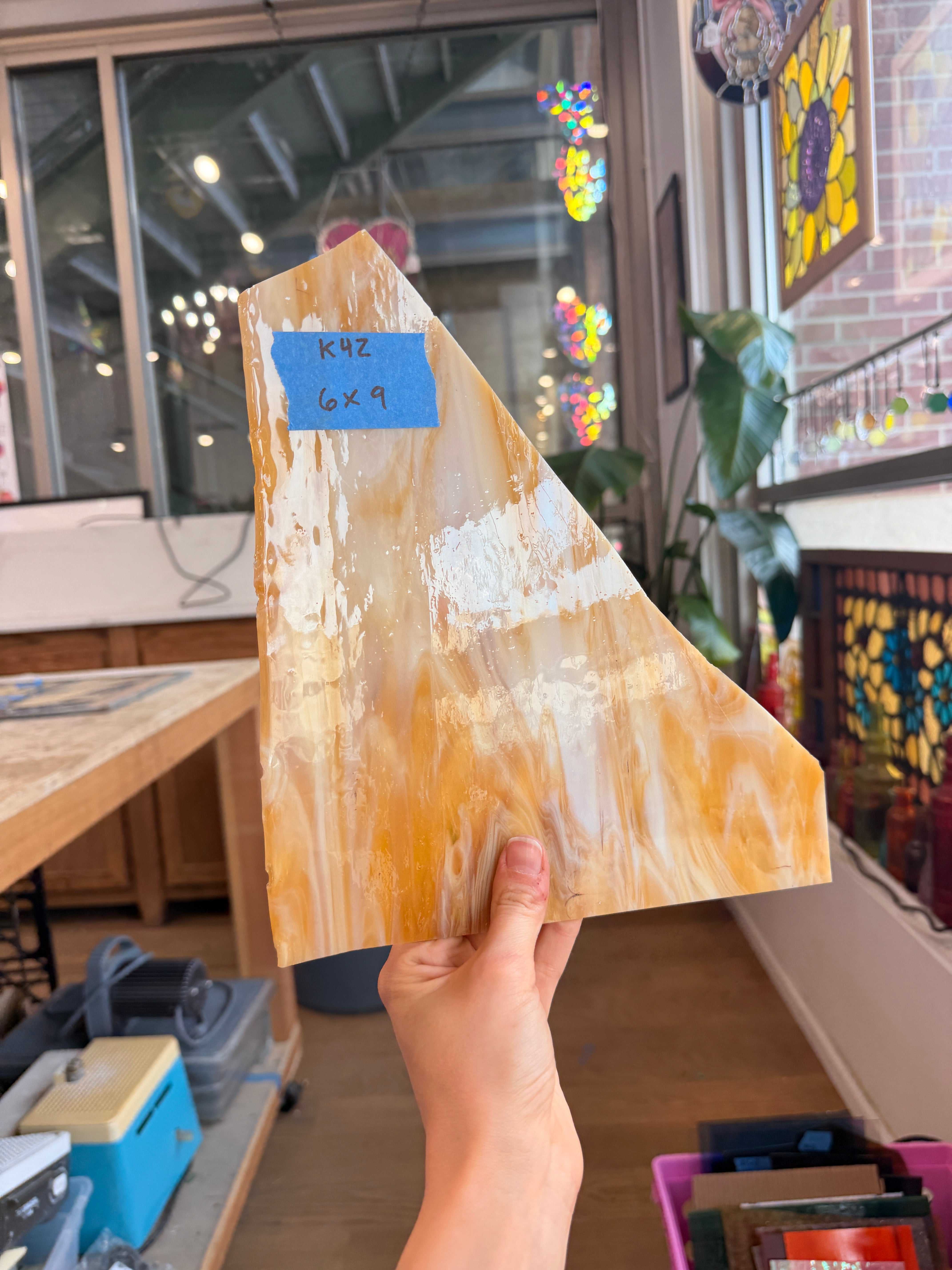 Amber White Wispy Armstrong Sheet Glass Armstrong