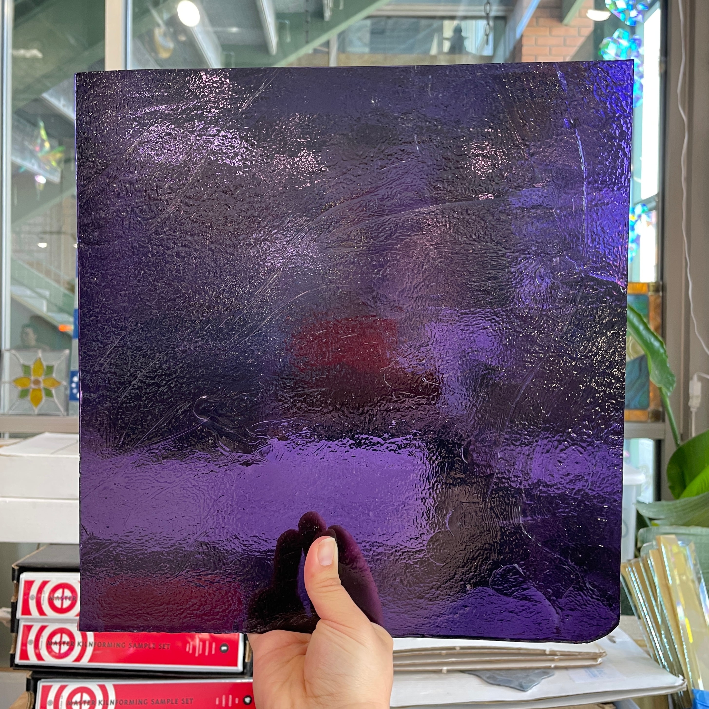 Purple Cathedral Youghiogheny Fusible 96 COE Sheet Glass Colorado Glassworks YG-PUR-CATH-1 (12x12in)