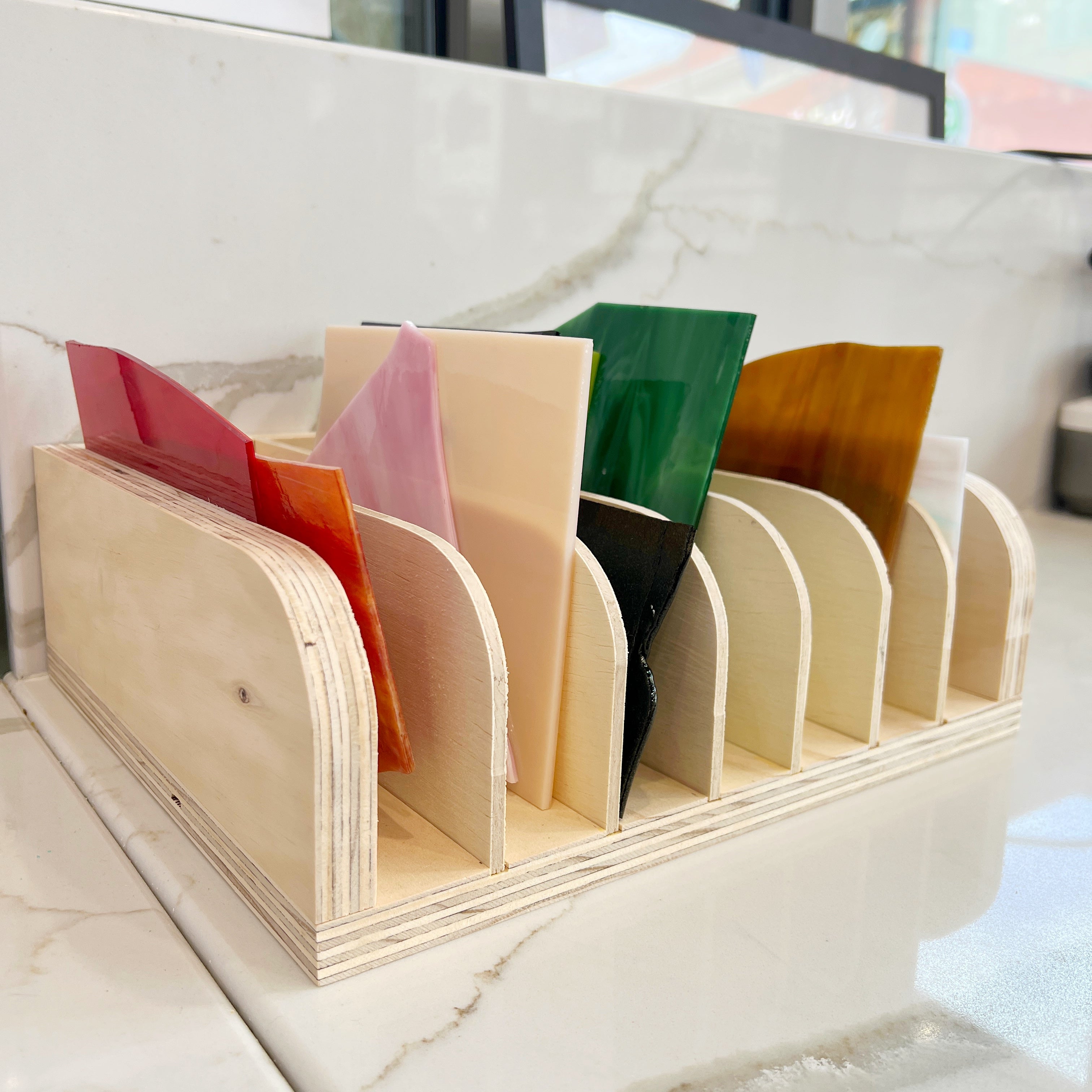 Made-To-Order Stained Scrap Glass Storage Shelf (variety of sizes) Tools Colorado Glassworks