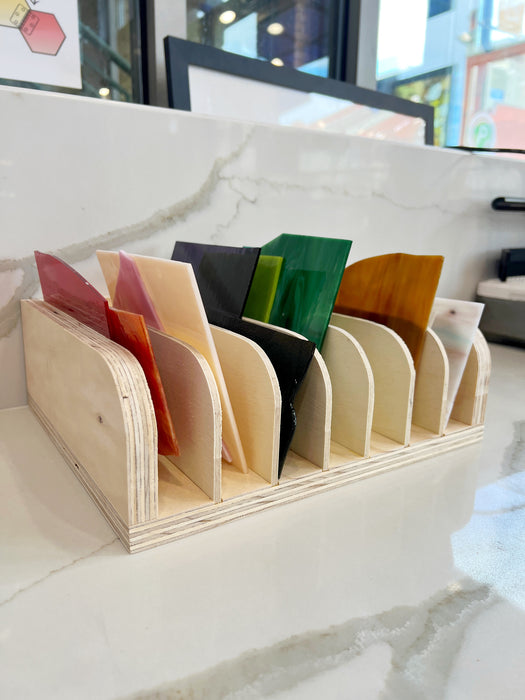 NEW! Made-To-Order Stained Scrap Glass Storage Shelf (variety of sizes) Tools Colorado Glassworks