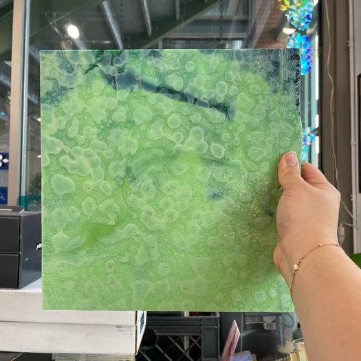 Celery Green Bullseye Sheet Glass Colorado Glassworks