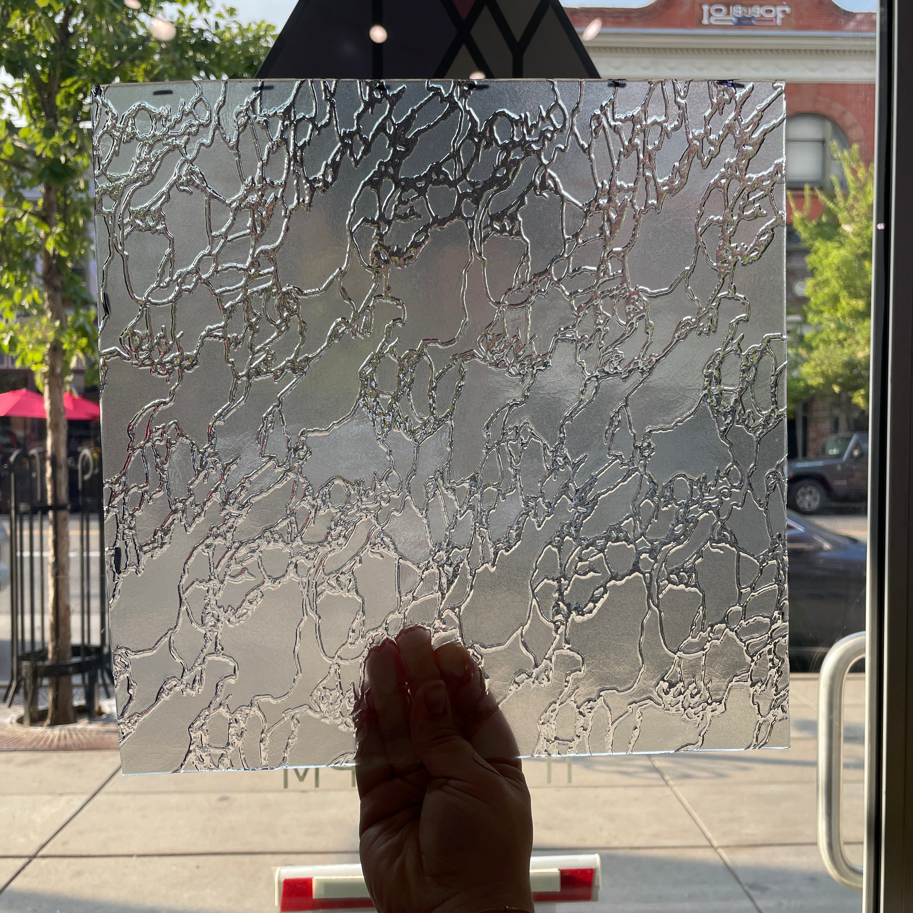 Frosted Crackle Clear Sheet Glass Colorado Glassworks