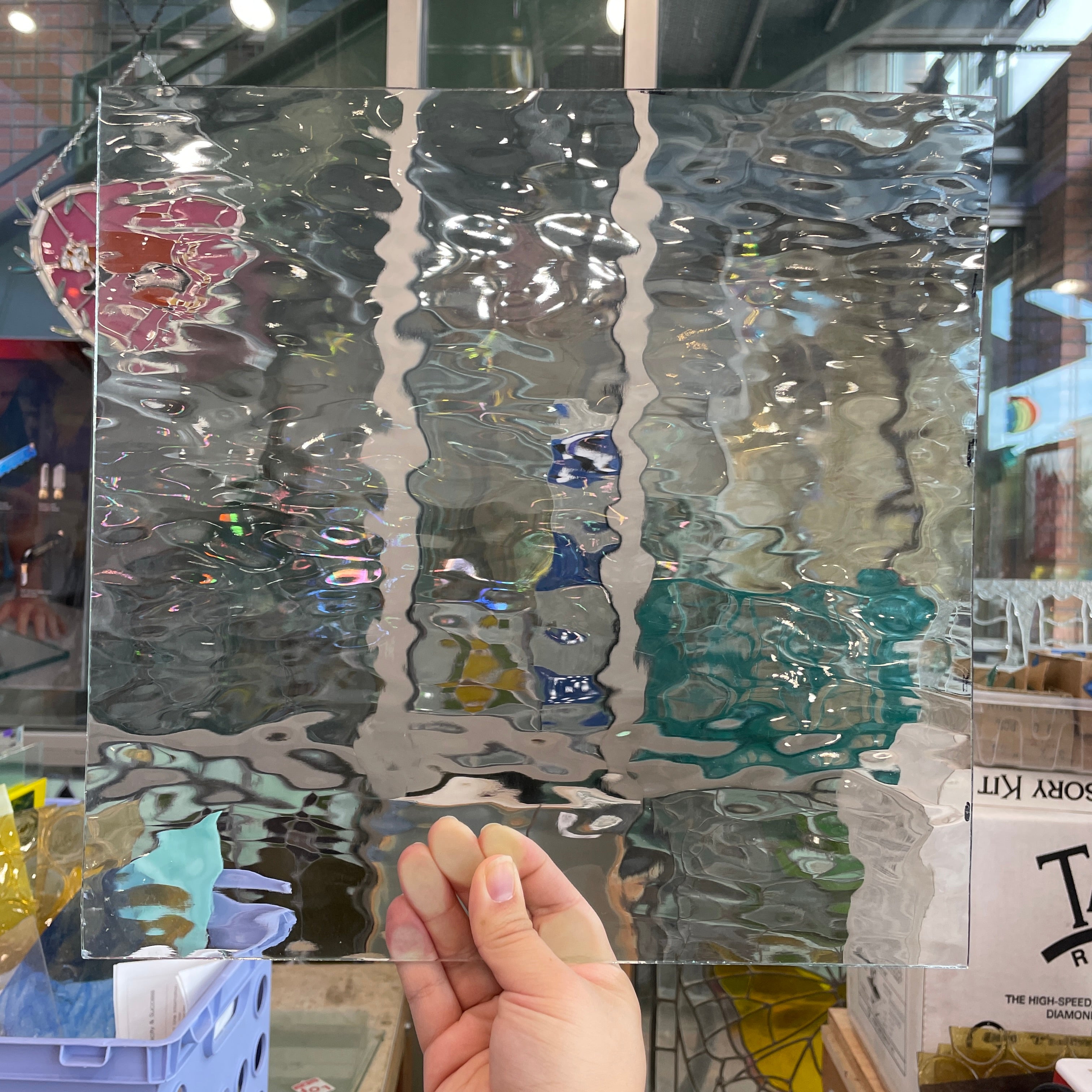 Clear Waterglass Oceanside Sheet Glass Colorado Glass Works OS-CLEAR-W-1 (11x12in)