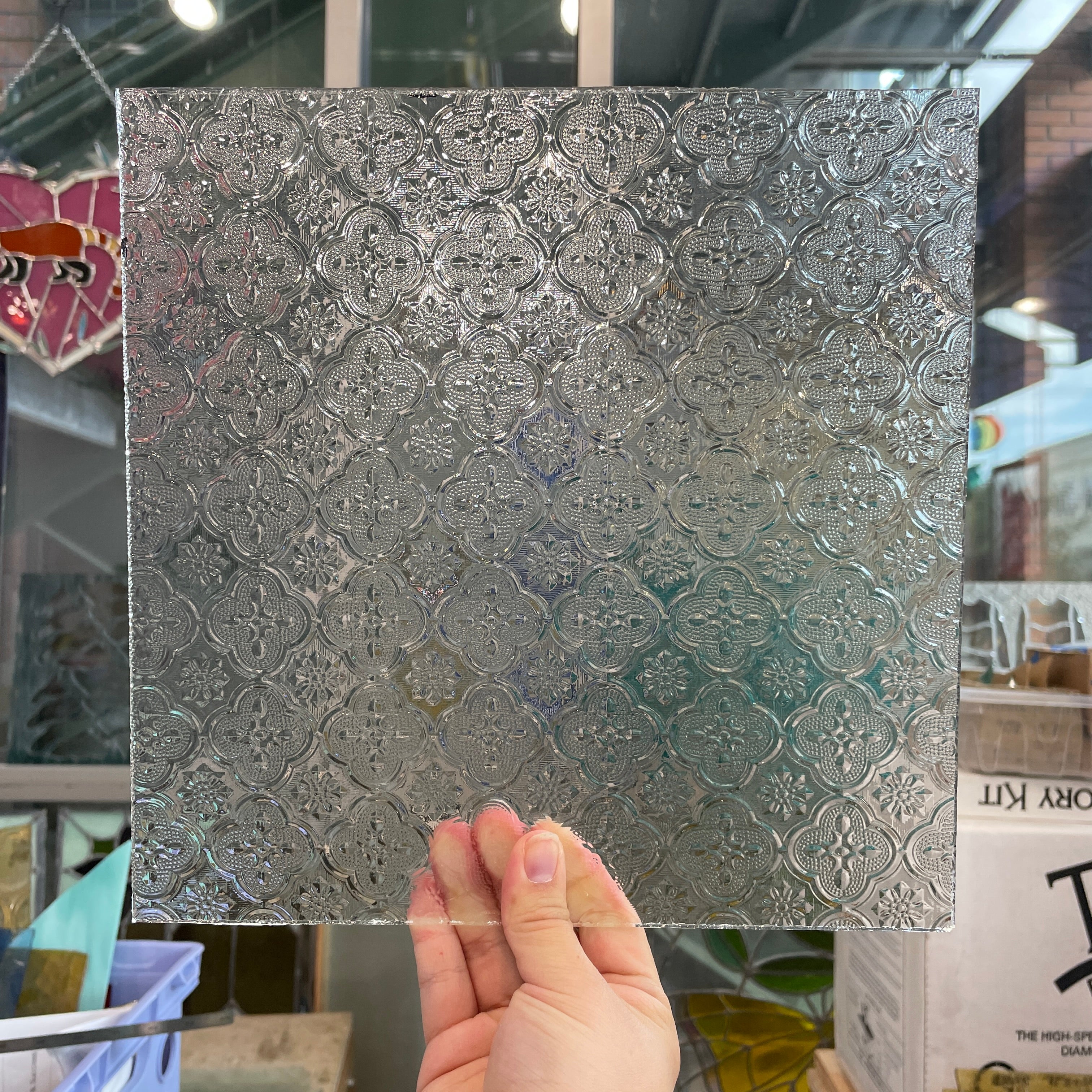 Morisco Lace Clear Transparent Sheet Glass Colorado Glassworks MORISCO (10x10in)