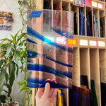 Lamberts Mouth Blown Goldpink (Pink) & Blue on Clear S31 Sheet Glass Colorado Glass Works LA819 (11.5x6.5in)