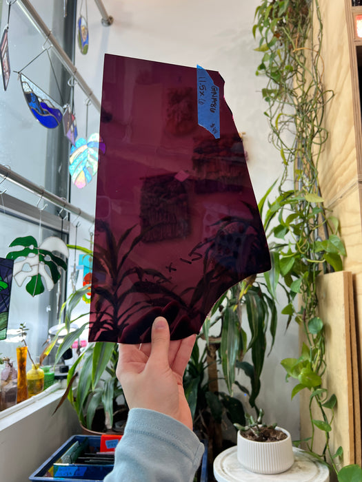 Purple Transparent Mouthblown GNA Sheet Glass Colorado Glassworks