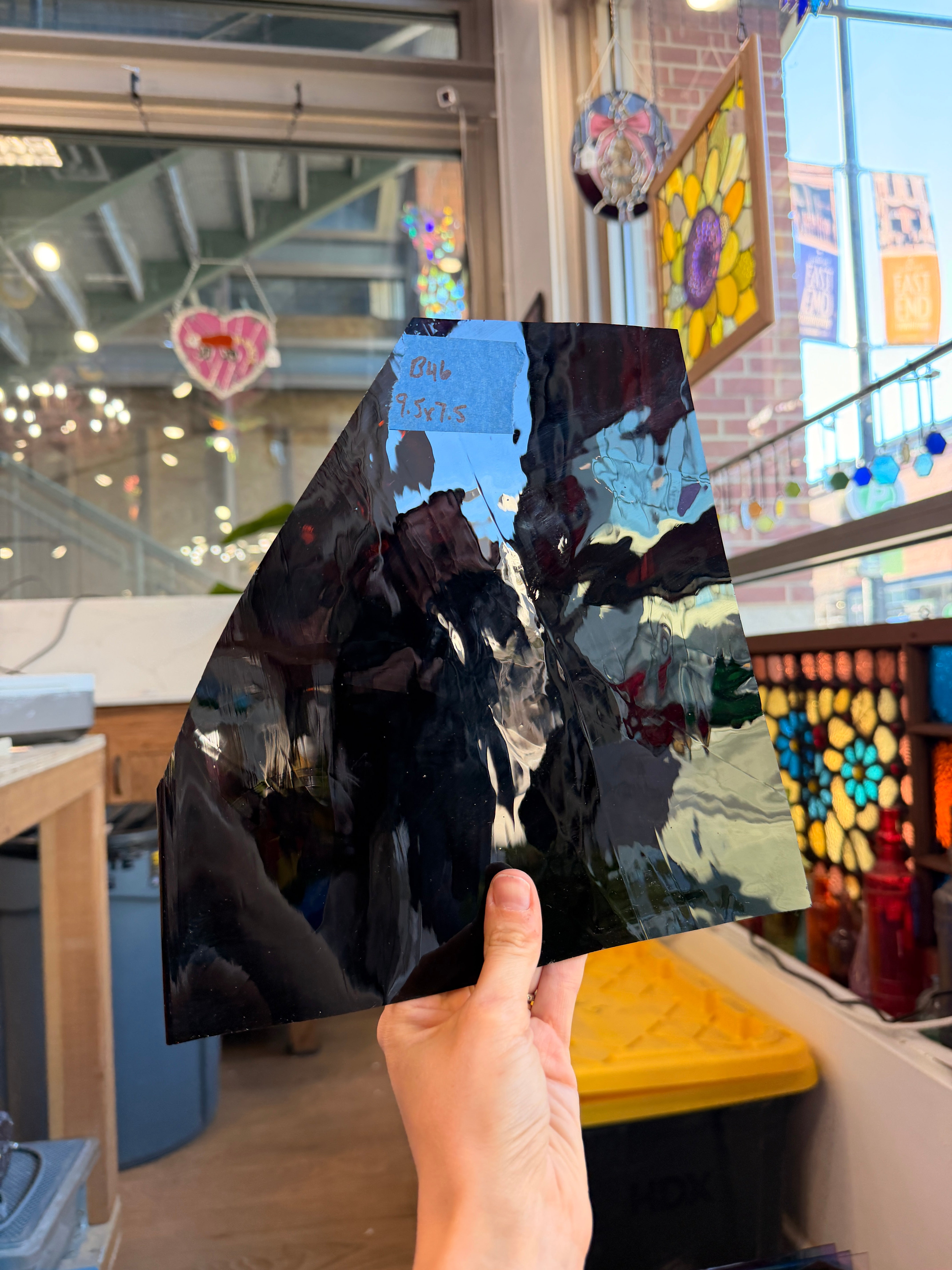 Dark Wine Red Mouth Blown Fremont Sheet Glass Colorado Glassworks