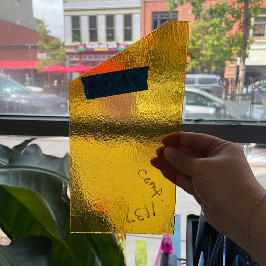 Amber Transparent Bullseye Sheet Glass Colorado Glassworks