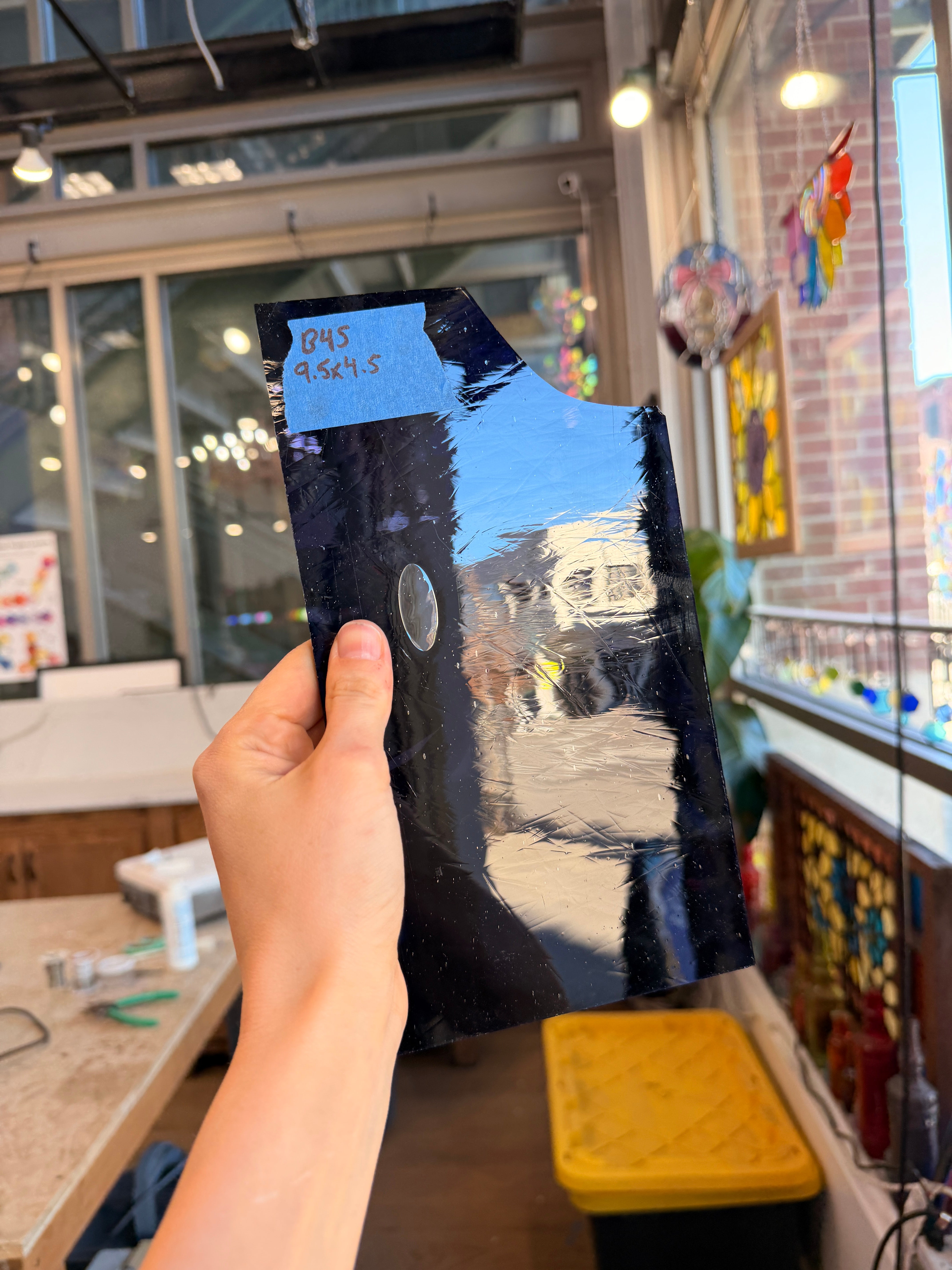 Dark Purple Mouth Blown Flash Glass Sheet Glass Colorado Glassworks