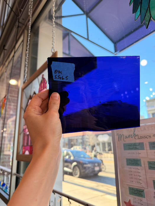 Dark Blue Mouth Blown Sheet Glass Colorado Glassworks