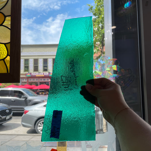 Teal Transparent Bullseye Sheet Glass Colorado Glass Works