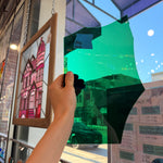Vintage Green Mouthblown Antique Sheet Glass Colorado Glassworks