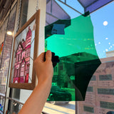 Vintage Green Mouthblown Antique Sheet Glass Colorado Glassworks