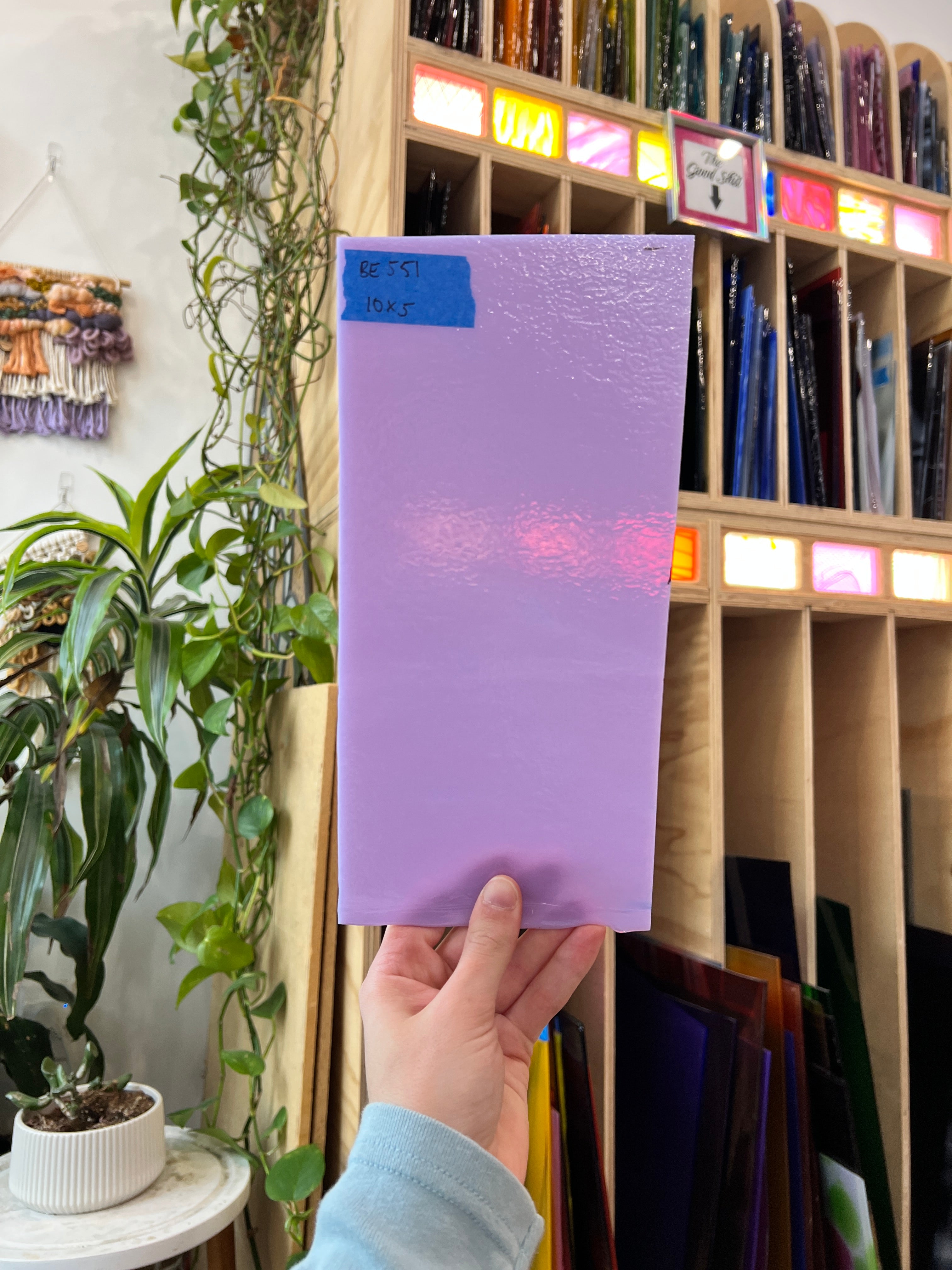 Neolavender Semi-Opaque Bullseye Fusible 90 COE Sheet Glass Colorado Glassworks BE553 (10x5in)
