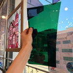Vintage Green Mouthblown Antique Sheet Glass Colorado Glassworks
