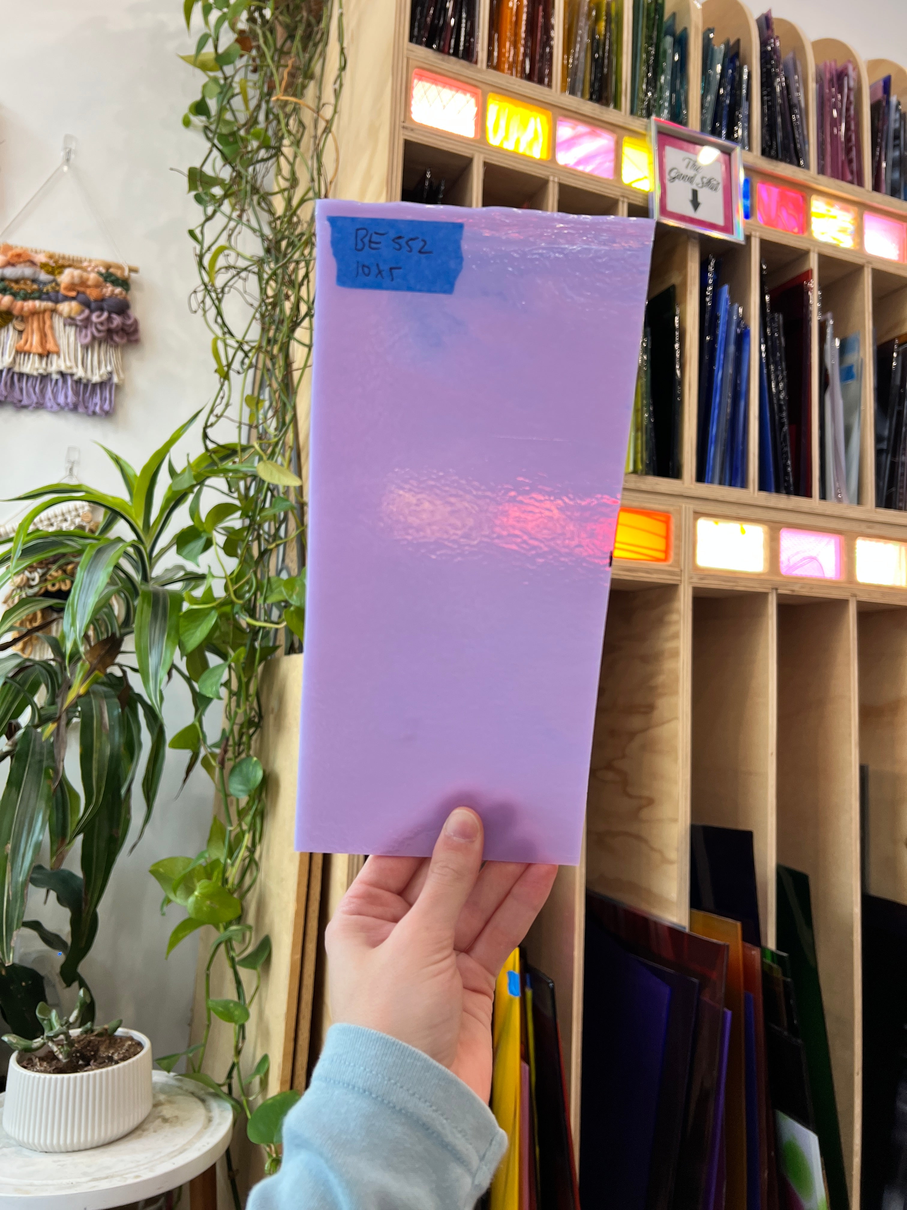 Neolavender Semi-Opaque Bullseye Fusible 90 COE Sheet Glass Colorado Glassworks BE554 (10x5in)