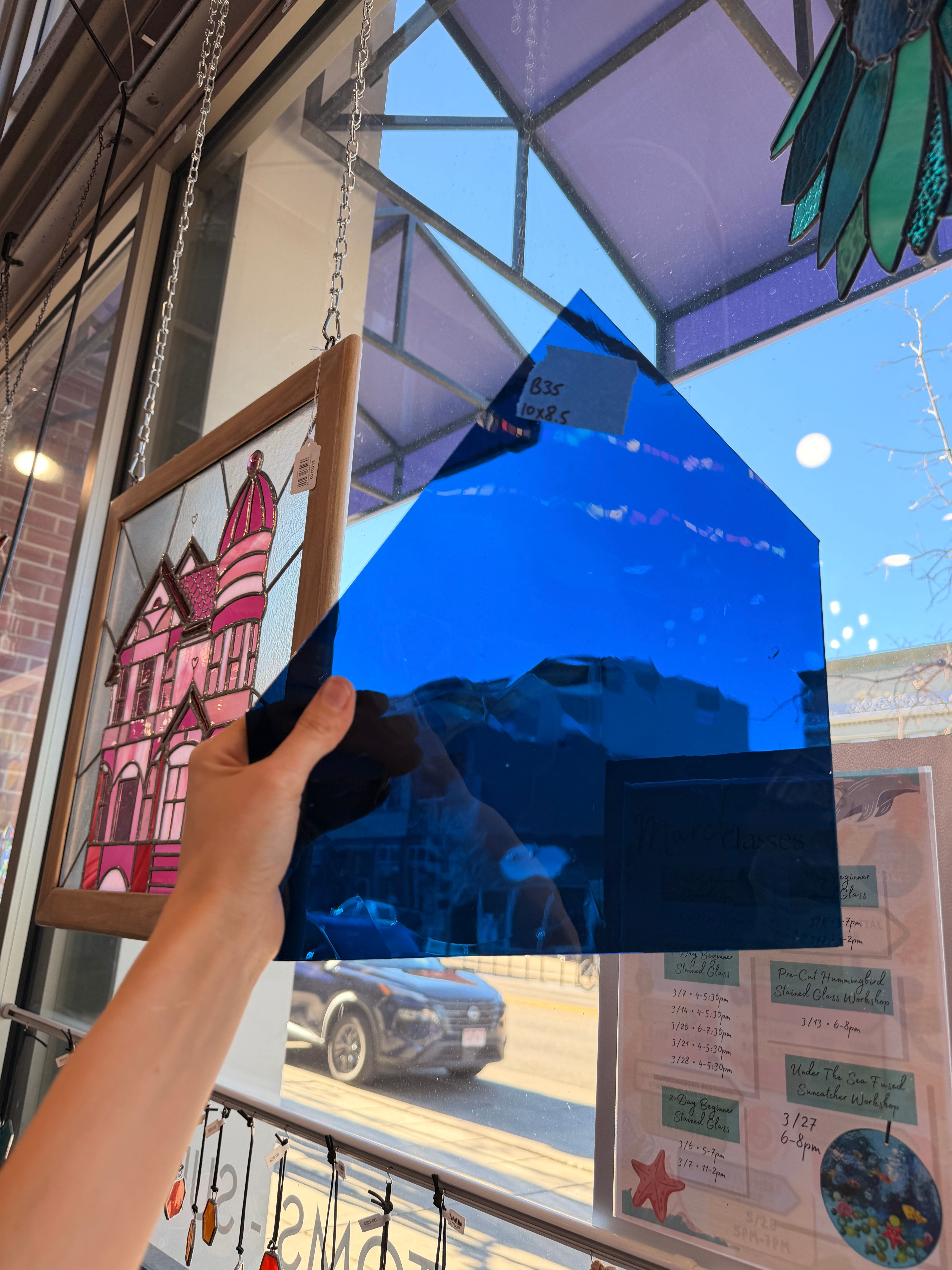 Dark Blue Mouth Blown Fremont Sheet Glass Colorado Glassworks