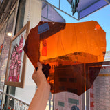 Orange Amber Vintage Mouthblown Hartley Wood