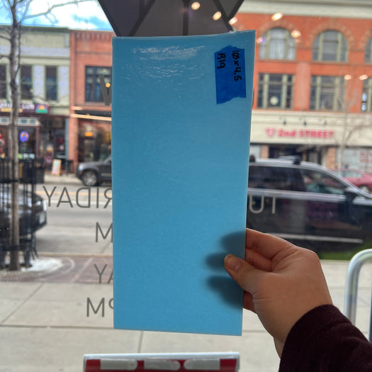 Baby Blue Bullseye 90 COE Sheet Glass Colorado Glassworks