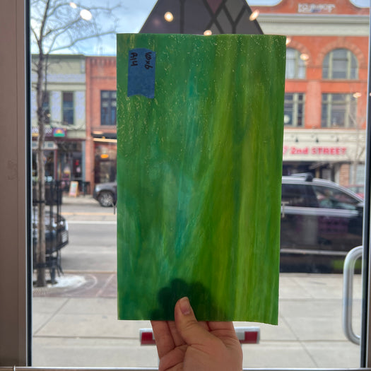 Aqua Lime Pearl Opal Oceanside Fusible 96 COE Sheet Glass Colorado Glassworks