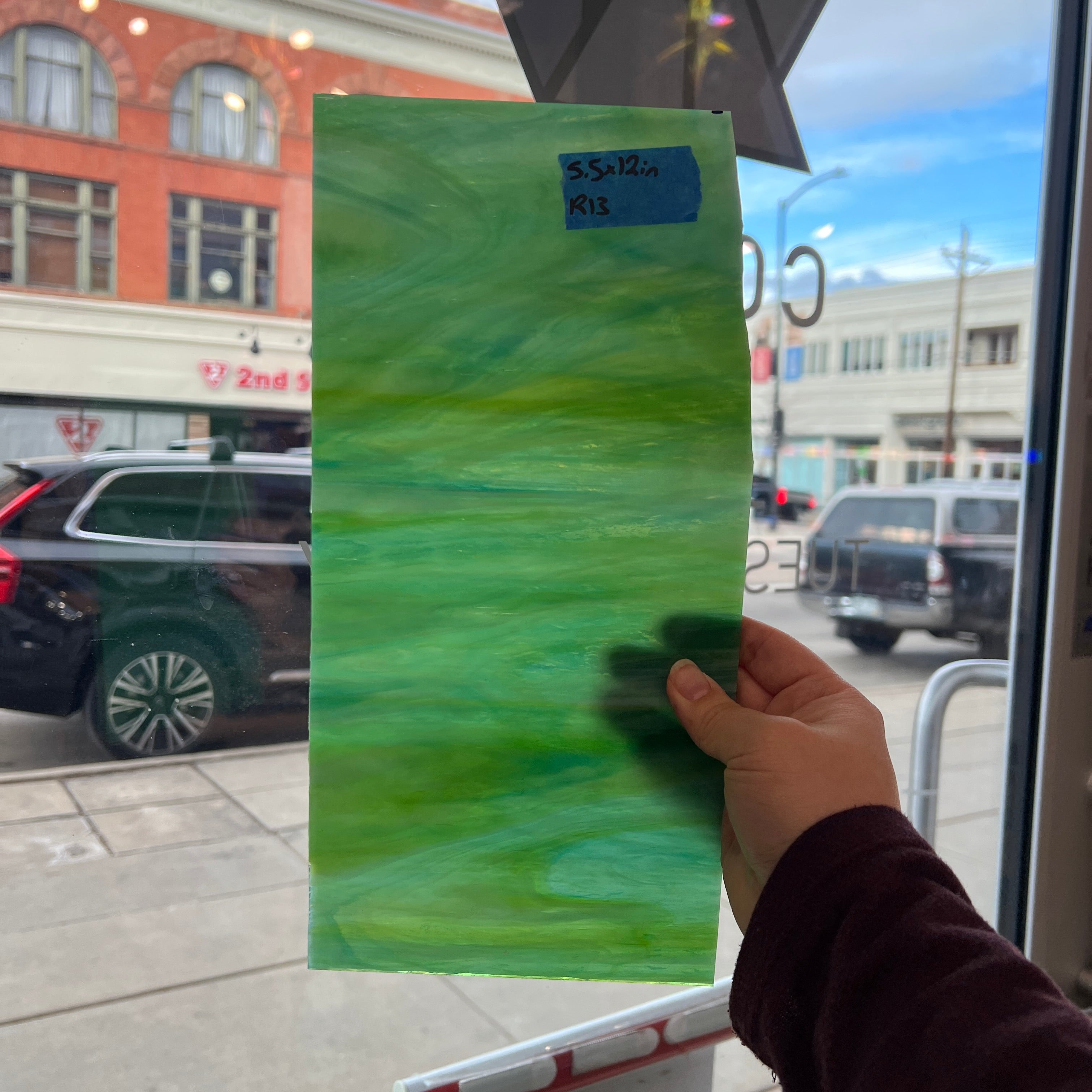 Aqua Lime Pearl Opal Oceanside Fusible 96 COE Sheet Glass Colorado Glassworks