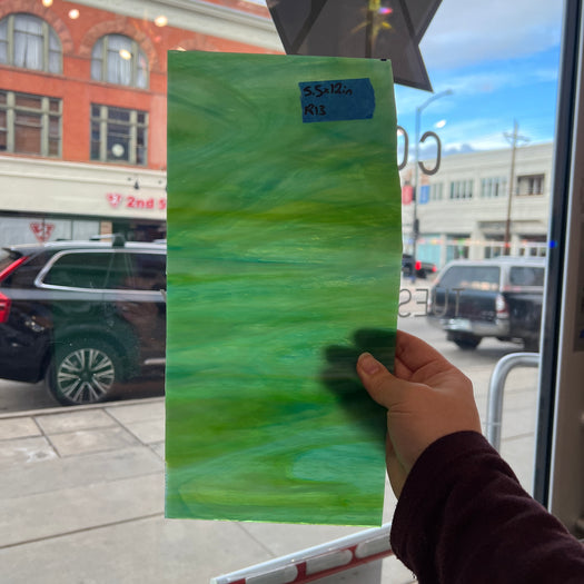 Aqua Lime Pearl Opal Oceanside Fusible 96 COE Sheet Glass Colorado Glassworks