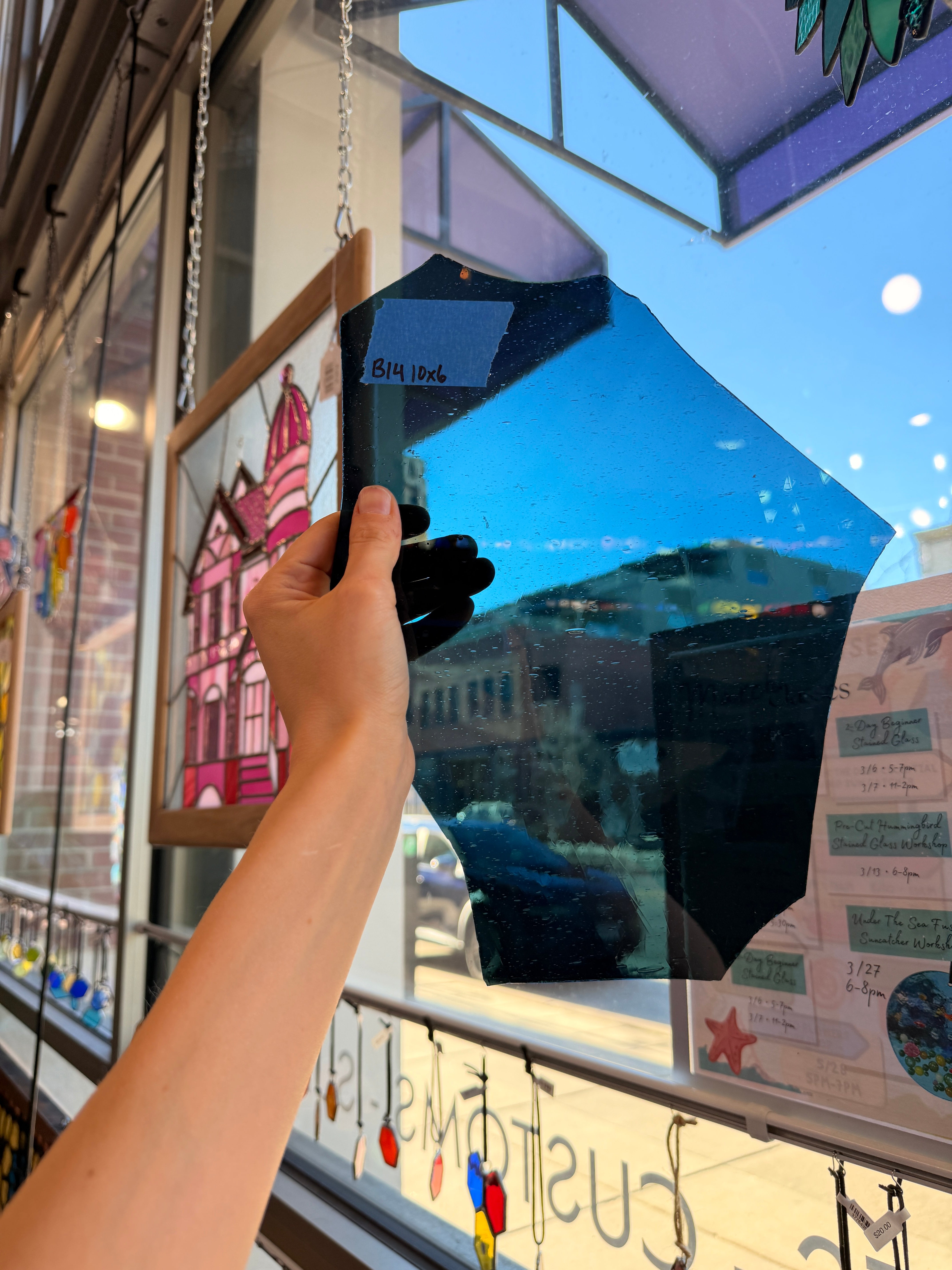 Dark Steel Blue Mouthblown