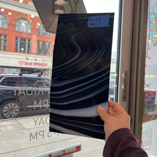 Black Licorice Fusers Reserve Oceanside Fusible 96COE Sheet Glass Colorado Glassworks