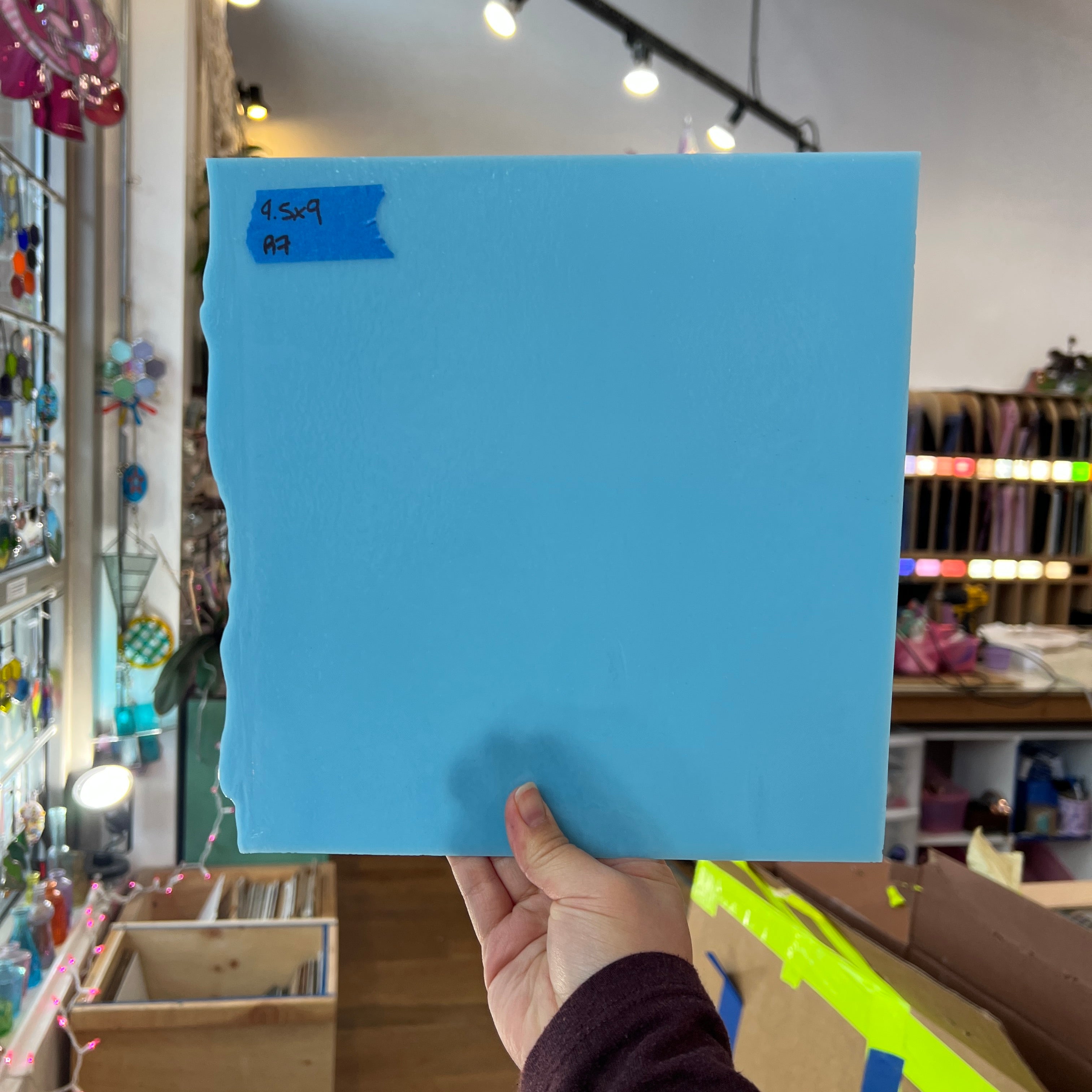 Baby Blue Bullseye 90 COE Sheet Glass Colorado Glassworks