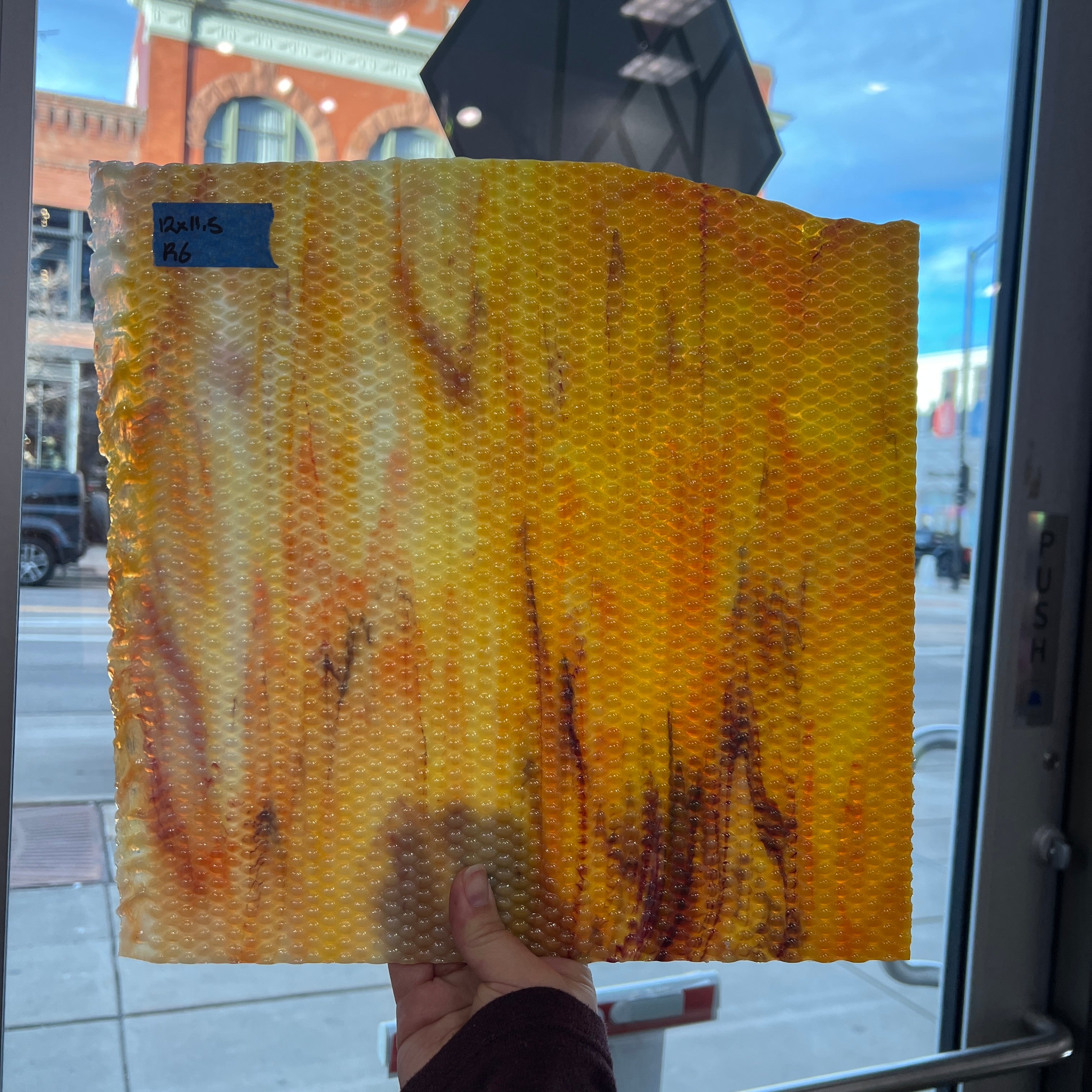 Corn / White with Orange / Yellow and Dark Red Youghiogheny Sheet Glass Colorado Glassworks