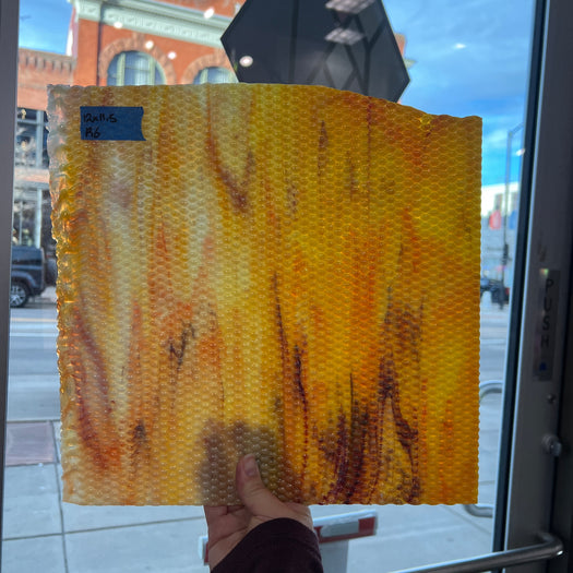 Corn / White with Orange / Yellow and Dark Red Youghiogheny Sheet Glass Colorado Glassworks