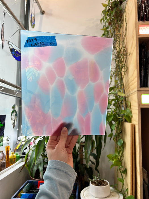 Pink Blue Cotton Candy Lamberts Mouthblown Glass Sheet Glass Colorado Glassworks