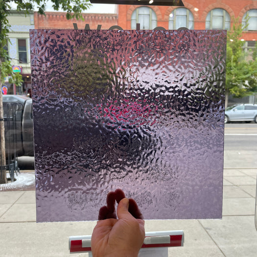 Light Purple Transparent English Muffle Wissmach (EM218) Sheet Glass Colorado Glass Works