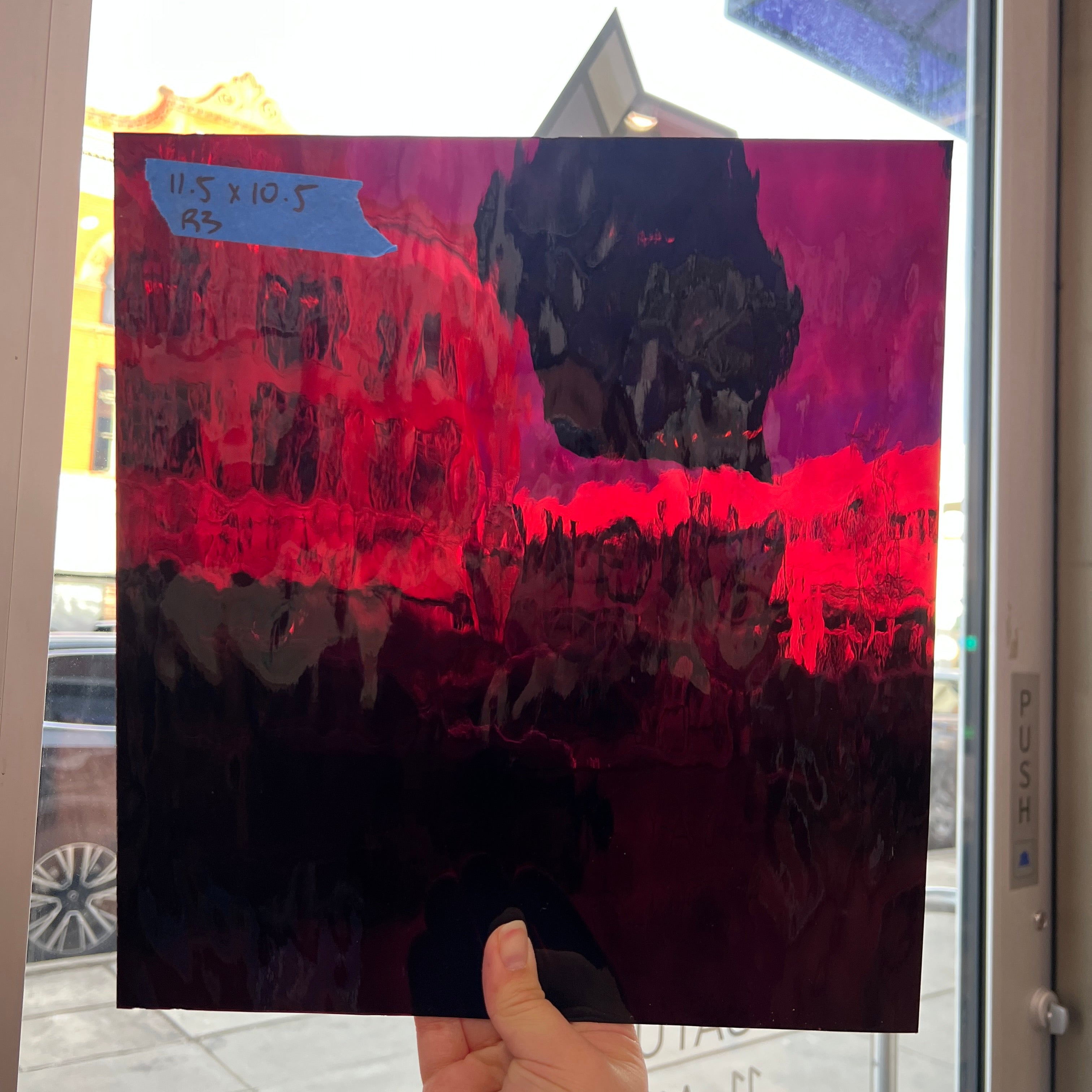 Merlot Waterglass Oceanside Fusible 96 COE Sheet Glass Colorado Glass Works 11.5x10.5in (OS-30220589)